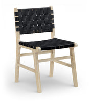 Entwine Vegan Leather Upholstered Dining Chair in Black - 77025Black-C