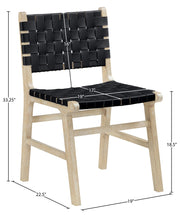 Entwine Vegan Leather Upholstered Dining Chair in Black - 77025Black-C
