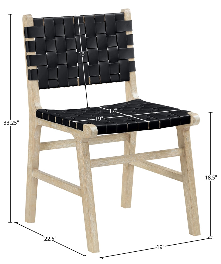 Entwine Vegan Leather Upholstered Dining Chair in Black - 77025Black-C