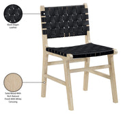 Entwine Vegan Leather Upholstered Dining Chair in Black - 77025Black-C