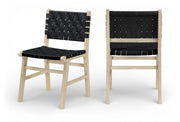 Entwine Vegan Leather Upholstered Dining Chair in Black - 77025Black-C