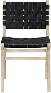 Entwine Vegan Leather Upholstered Dining Chair in Black - 77025Black-C