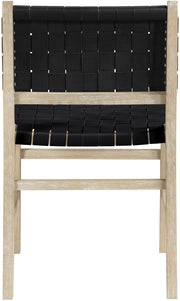 Entwine Vegan Leather Upholstered Dining Chair in Black - 77025Black-C