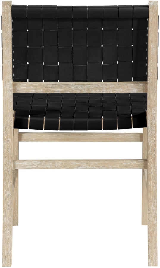 Entwine Vegan Leather Upholstered Dining Chair in Black - 77025Black-C