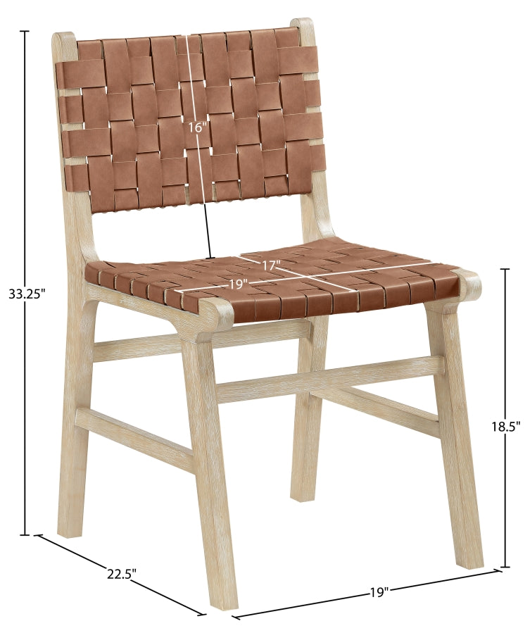 Entwine Vegan Leather Upholstered Dining Chair in Brown - 77025Brown-C