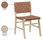 Entwine Vegan Leather Upholstered Dining Chair in Brown - 77025Brown-C