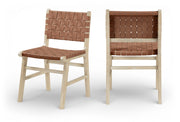 Entwine Vegan Leather Upholstered Dining Chair in Brown - 77025Brown-C
