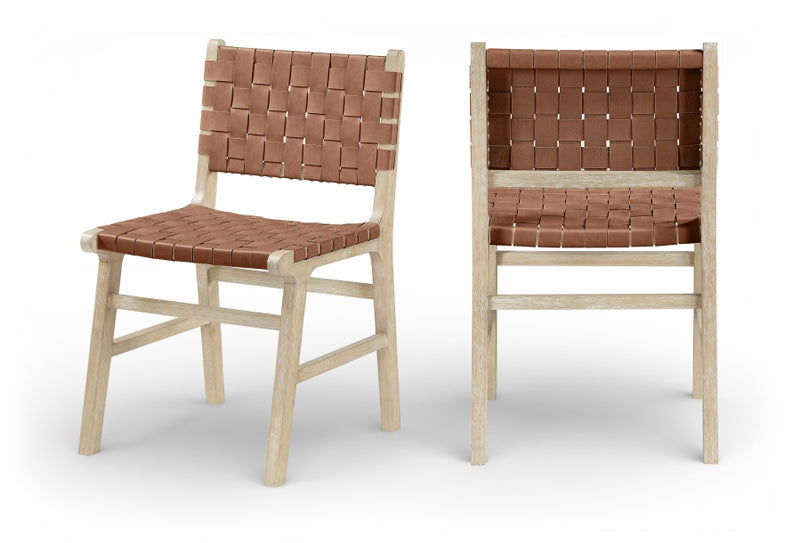 Entwine Vegan Leather Upholstered Dining Chair in Brown - 77025Brown-C