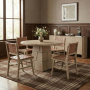 Entwine Vegan Leather Upholstered Dining Chair in Brown - 77025Brown-C