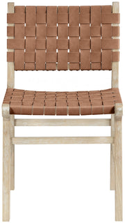 Entwine Vegan Leather Upholstered Dining Chair in Brown - 77025Brown-C