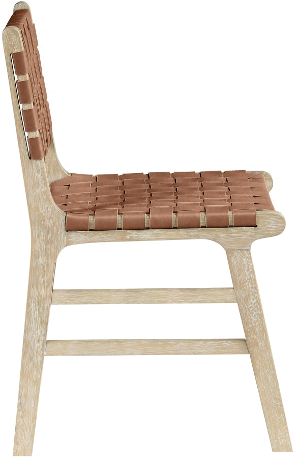Entwine Vegan Leather Upholstered Dining Chair in Brown - 77025Brown-C
