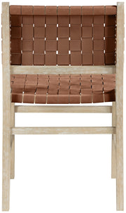 Entwine Vegan Leather Upholstered Dining Chair in Brown - 77025Brown-C