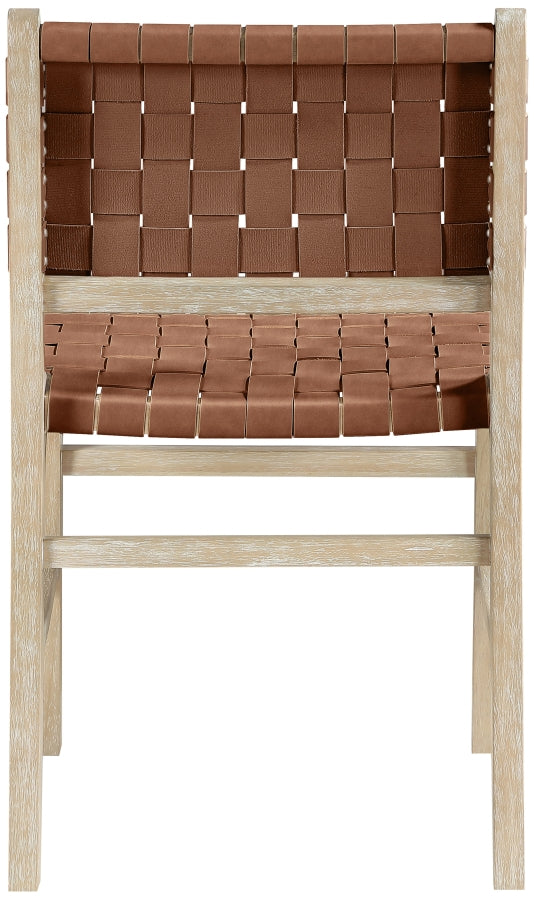 Entwine Vegan Leather Upholstered Dining Chair in Brown - 77025Brown-C