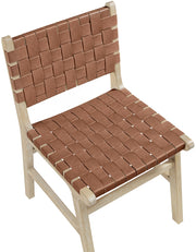 Entwine Vegan Leather Upholstered Dining Chair in Brown - 77025Brown-C