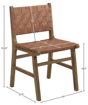 Entwine Vegan Leather Upholstered Dining Chair in Brown - 77026Brown-C