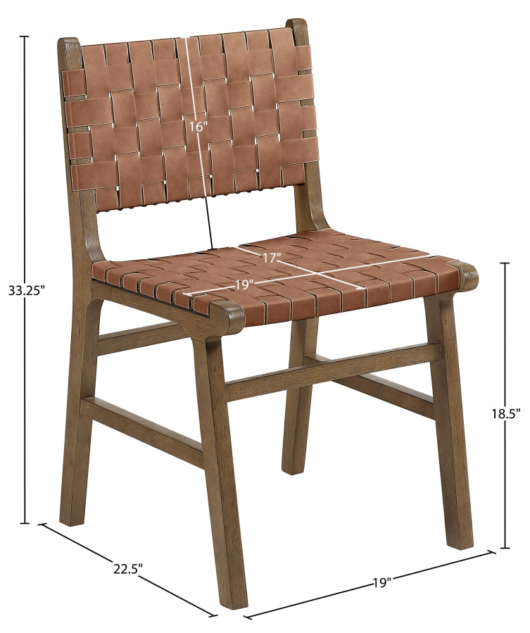 Entwine Vegan Leather Upholstered Dining Chair in Brown - 77026Brown-C