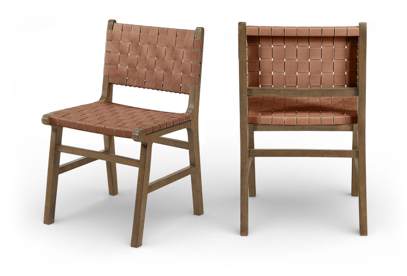 Entwine Vegan Leather Upholstered Dining Chair in Brown - 77026Brown-C