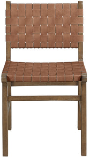 Entwine Vegan Leather Upholstered Dining Chair in Brown - 77026Brown-C