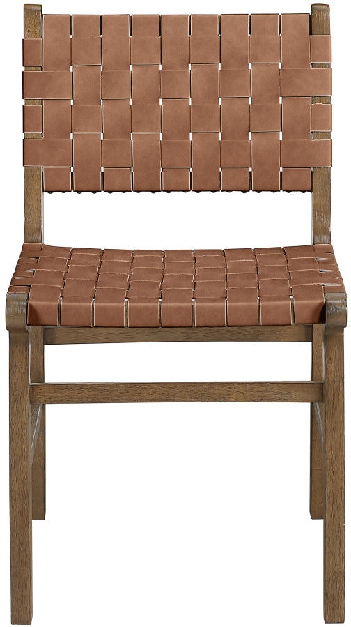 Entwine Vegan Leather Upholstered Dining Chair in Brown - 77026Brown-C