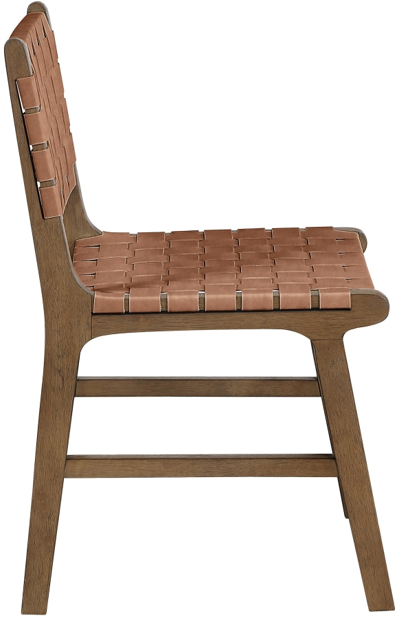 Entwine Vegan Leather Upholstered Dining Chair in Brown - 77026Brown-C