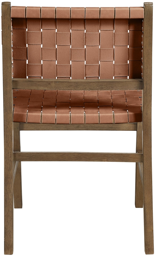 Entwine Vegan Leather Upholstered Dining Chair in Brown - 77026Brown-C