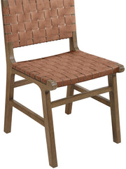 Entwine Vegan Leather Upholstered Dining Chair in Brown - 77026Brown-C