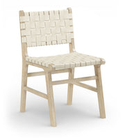 Entwine Vegan Leather Upholstered Dining Chair in Cream - 77025Cream-C