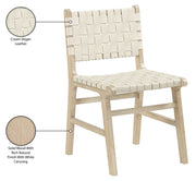 Entwine Vegan Leather Upholstered Dining Chair in Cream - 77025Cream-C