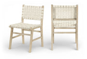 Entwine Vegan Leather Upholstered Dining Chair in Cream - 77025Cream-C