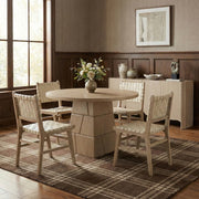 Entwine Vegan Leather Upholstered Dining Chair in Cream - 77025Cream-C
