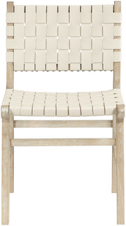 Entwine Vegan Leather Upholstered Dining Chair in Cream - 77025Cream-C