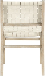 Entwine Vegan Leather Upholstered Dining Chair in Cream - 77025Cream-C