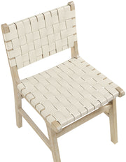 Entwine Vegan Leather Upholstered Dining Chair in Cream - 77025Cream-C