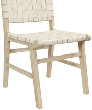 Entwine Vegan Leather Upholstered Dining Chair in Cream - 77025Cream-C