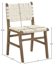 Entwine Vegan Leather Upholstered Dining Chair in Cream - 77026Cream-C