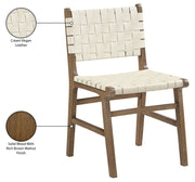 Entwine Vegan Leather Upholstered Dining Chair in Cream - 77026Cream-C