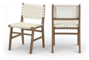 Entwine Vegan Leather Upholstered Dining Chair in Cream - 77026Cream-C