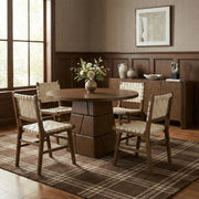 Entwine Vegan Leather Upholstered Dining Chair in Cream - 77026Cream-C