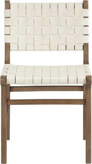 Entwine Vegan Leather Upholstered Dining Chair in Cream - 77026Cream-C