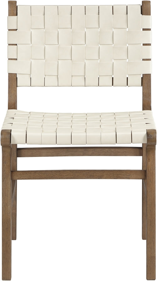 Entwine Vegan Leather Upholstered Dining Chair in Cream - 77026Cream-C