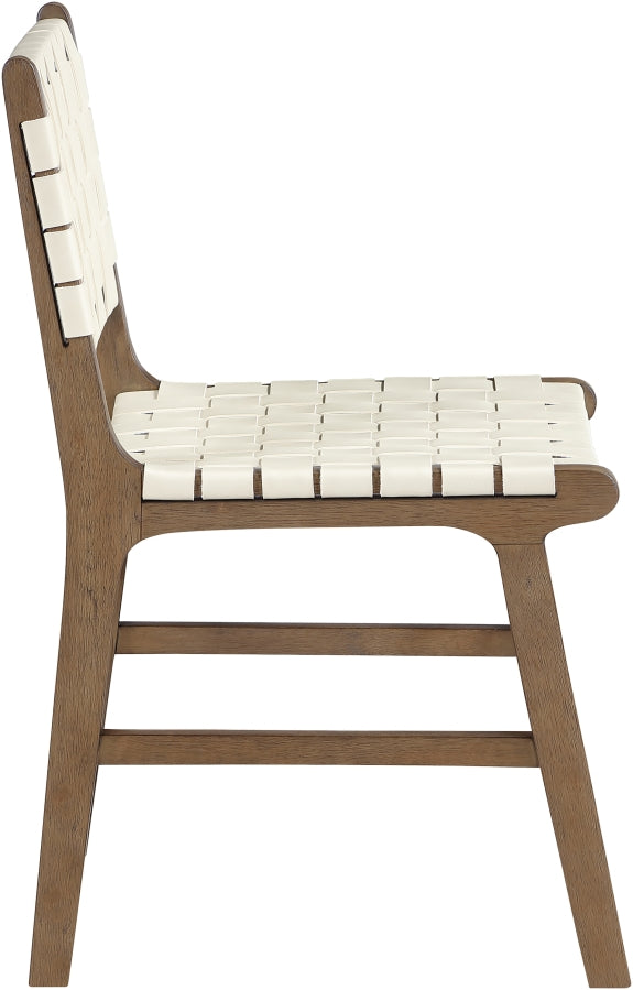 Entwine Vegan Leather Upholstered Dining Chair in Cream - 77026Cream-C