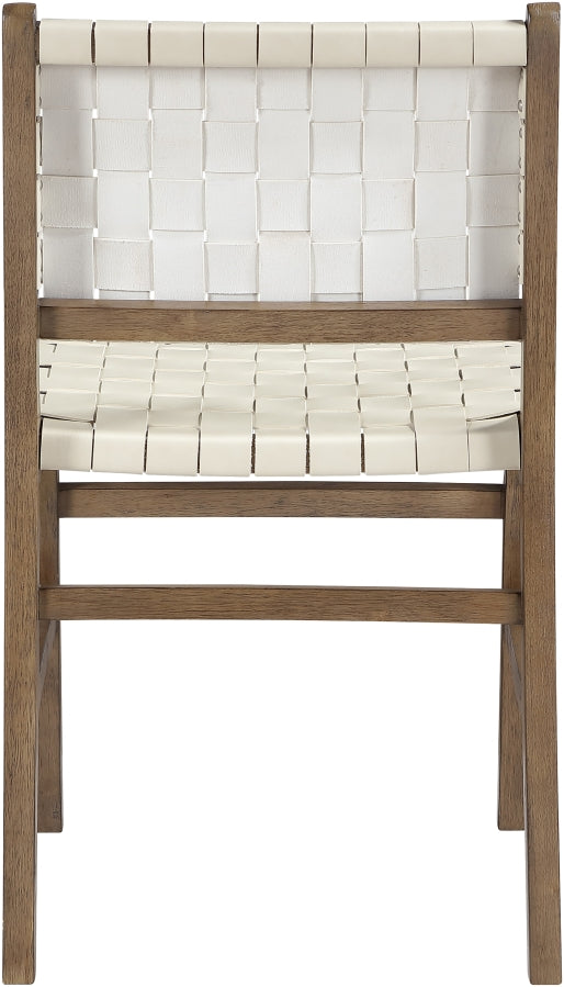Entwine Vegan Leather Upholstered Dining Chair in Cream - 77026Cream-C