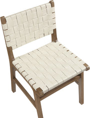 Entwine Vegan Leather Upholstered Dining Chair in Cream - 77026Cream-C