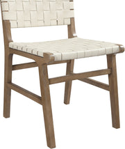 Entwine Vegan Leather Upholstered Dining Chair in Cream - 77026Cream-C