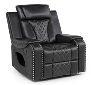 Enzo 3 PC ( Reclining Sofa & Loveseat & Chair ) - L423-Black-3PC