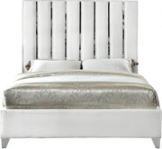 Enzo Velvet Full Bed White - EnzoWhite-F