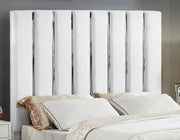 Enzo Velvet Full Bed White - EnzoWhite-F