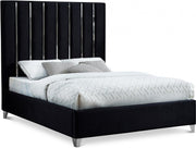 Enzo Velvet King Bed Black - Gate FurnitureKing Bed