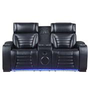 Ephron Power Motion Loveseat W/ Console, Power Headrests, LED & Speakers - LV06081
