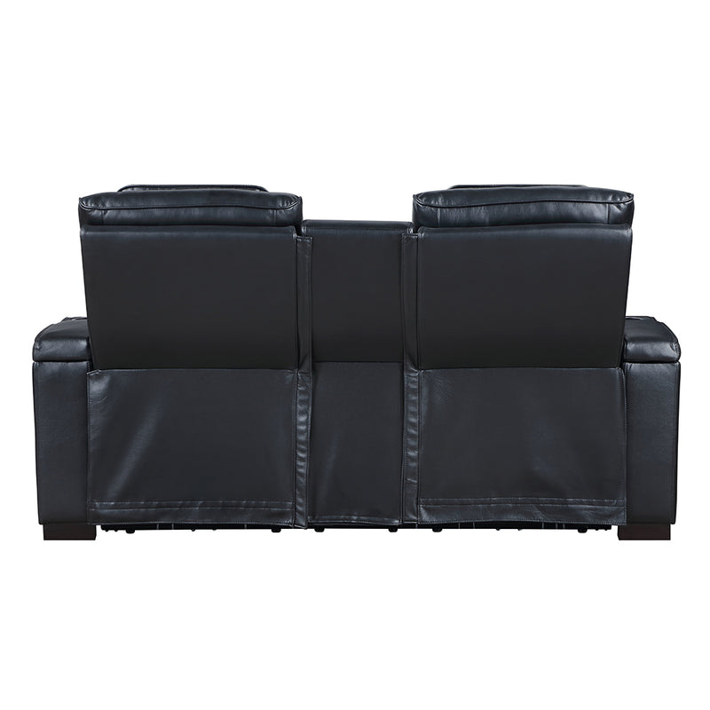 Ephron Power Motion Loveseat W/ Console, Power Headrests, LED & Speakers - LV06081
